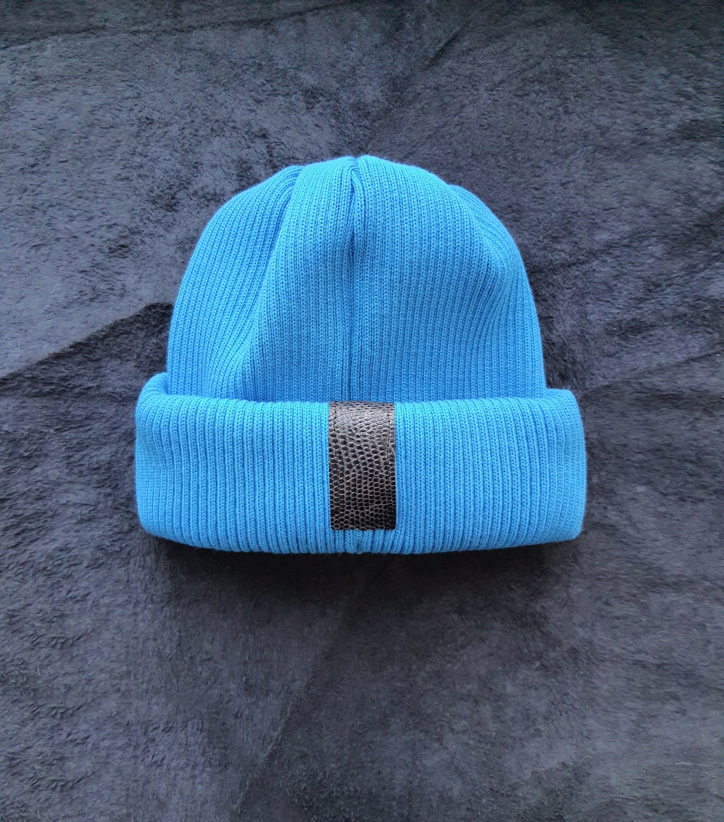 KLLRS ACRYLIC & BLACK IGUANA GENUINE LEATHER HAT