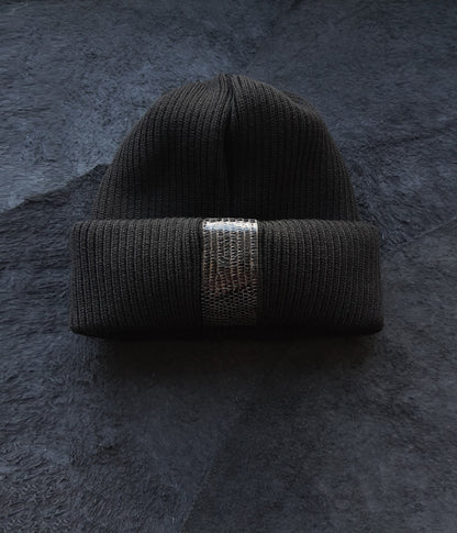 KLLRS ACRYLIC & BLACK IGUANA GENUINE LEATHER HAT